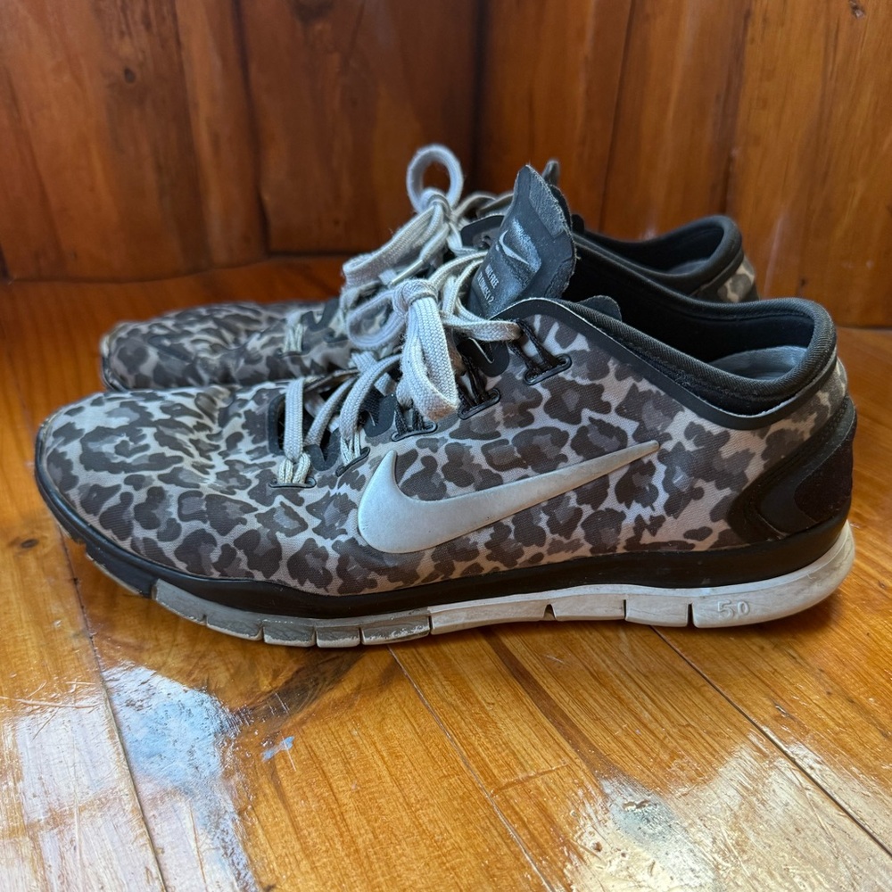 Nike Women's Leopard Print Sneakers - Black and Gray